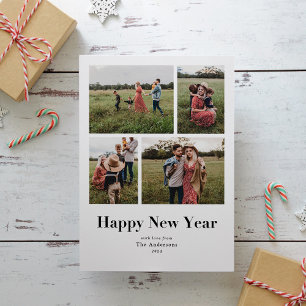Cartão De Festividades Feliz ano novo de Fotografias Múltiplas Modern Se