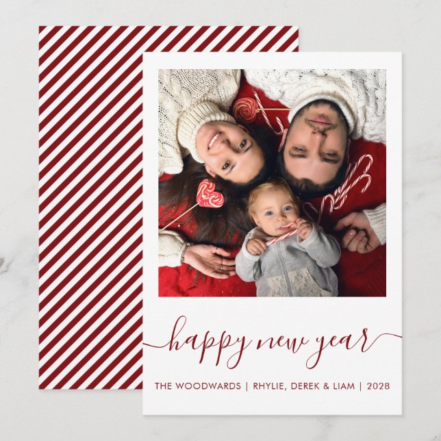 Cartão De Festividades Feliz ano novo de Fotografias Personalizado - Holi (Frente/Verso)