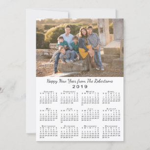 Cartão De Festividades feliz ano novo de Fotos Personalizadas do Calendá