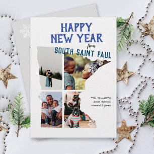 Cartão De Festividades Feliz ano novo de Minnesota com Quatro Fotos