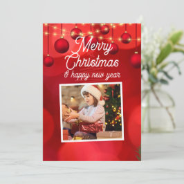 Cartão De Festividades Feliz ano novo de Natal de Merry Vermelho com Marc