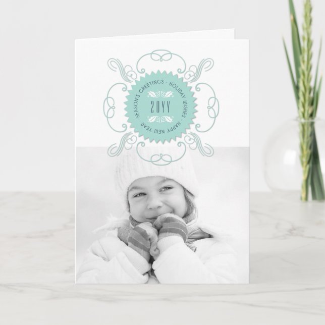 Cartão De Festividades Feliz ano novo de saudações da temporada Foto do S (Frente)