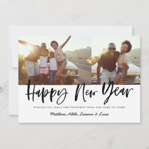 Cartão De Festividades feliz ano novo de script bold multifoto ano novo