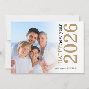 Cartão De Festividades Feliz ano novo de Texto Rotação de Foto Moderna 20