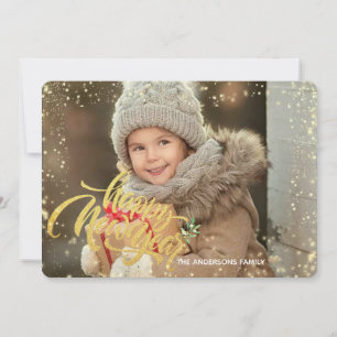 Cartão De Festividades Feliz ano novo Elegante   Amarelo   Glitter Dotsa 