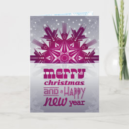 Cartão De Festividades Feliz Ano Novo Elegante roxo