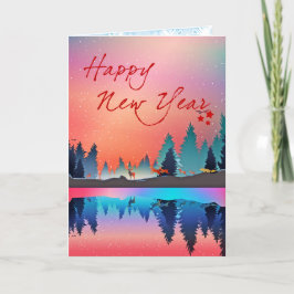 Cartão De Festividades Feliz Ano Novo Elegantes Decorações de Natal