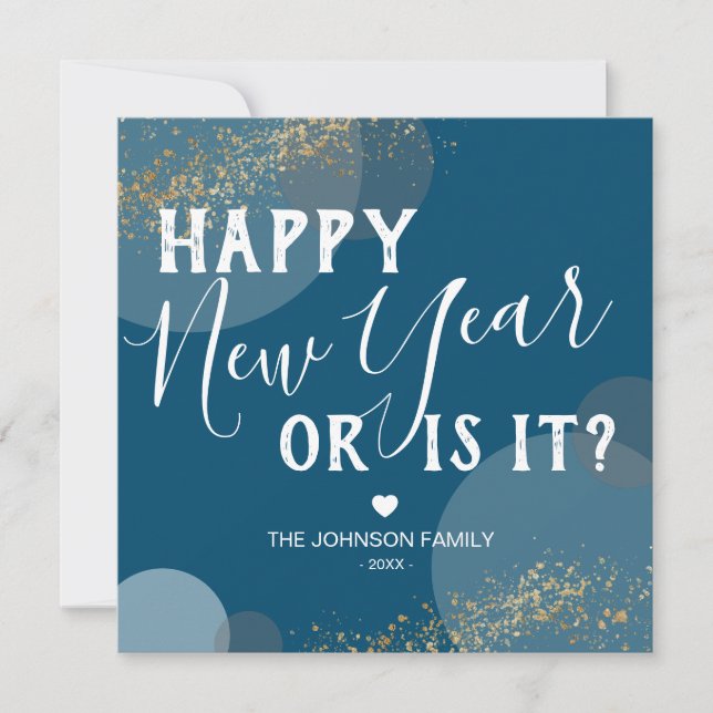 Cartão De Festividades Feliz ano novo engraçado ou é? (Frente)