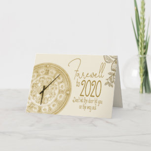 Cartão De Festividades Feliz ano novo Farewell para 2020