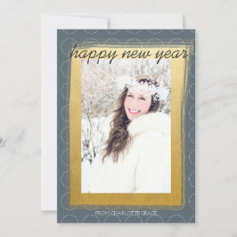 Cartão De Festividades Feliz ano novo Faux Dourado Personalizado