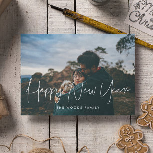 Cartão De Festividades Feliz Ano Novo foto minimalista moderna