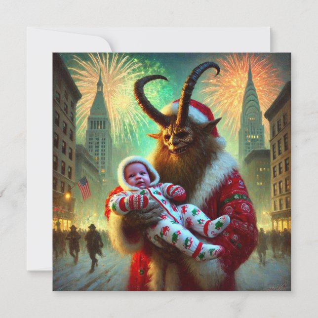 Cartão De Festividades Feliz Ano Novo Krampus (Frente)