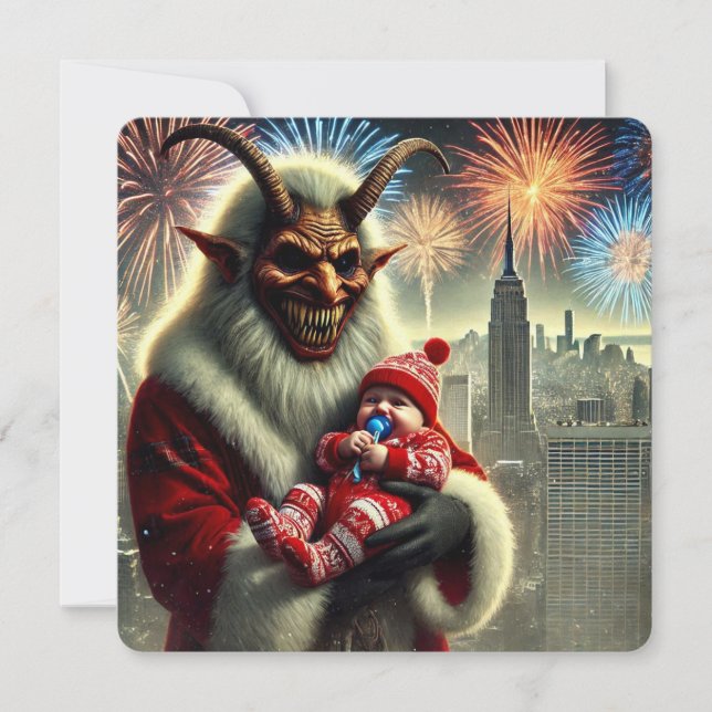 Cartão De Festividades Feliz Ano Novo Krampus (Frente)