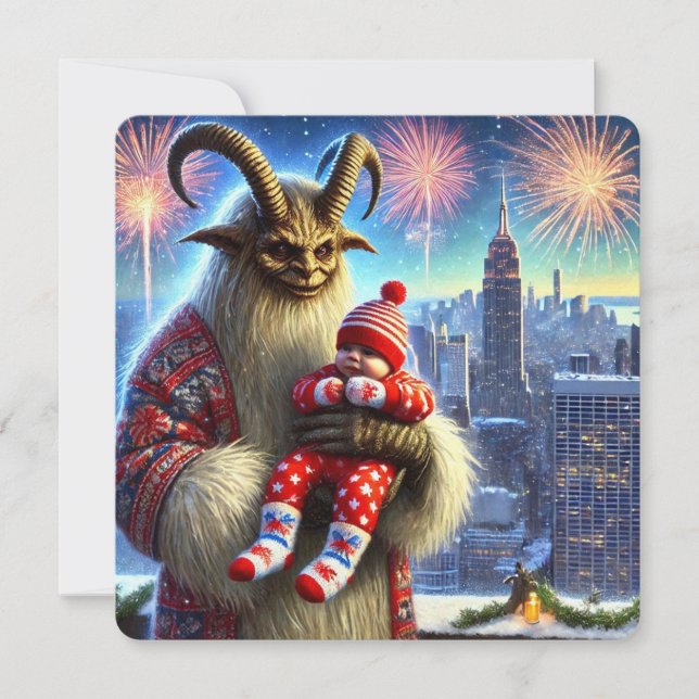 Cartão De Festividades Feliz Ano Novo Krampus (Frente)