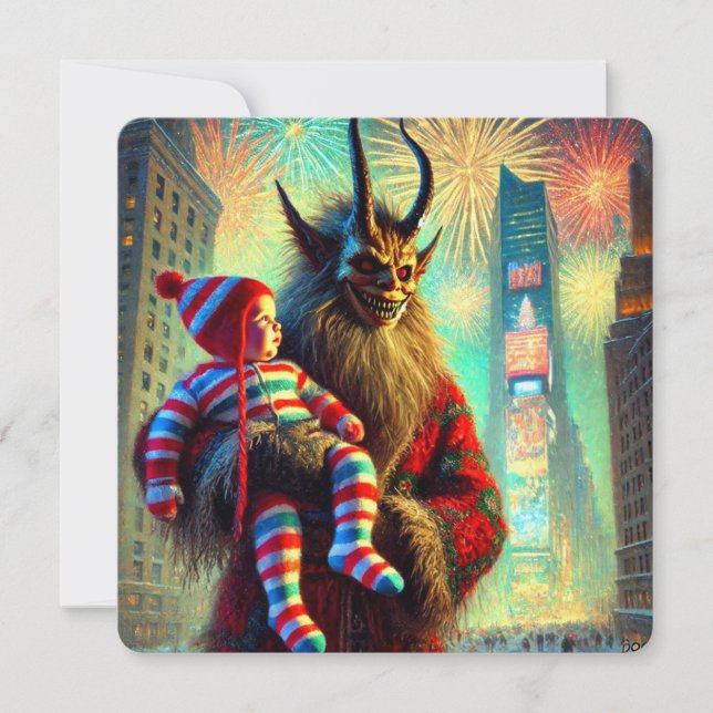 Cartão De Festividades Feliz Ano Novo Krampus (Frente)