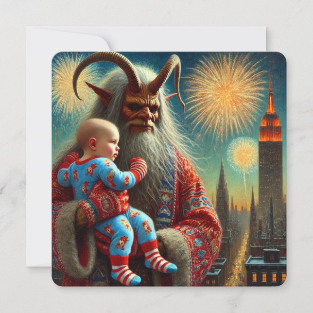 Cartão De Festividades Feliz Ano Novo Krampus (Frente)