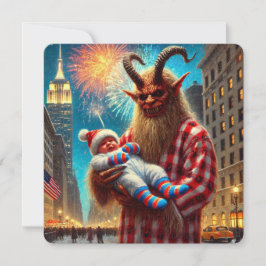 Cartão De Festividades Feliz Ano Novo Krampus