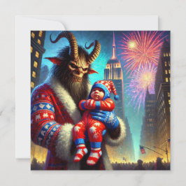 Cartão De Festividades Feliz Ano Novo Krampus