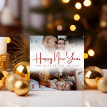 Feliz Ano Novo Moderno Script 3 Colagem Múltipla F