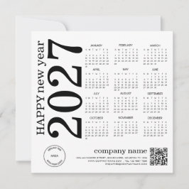 Cartão De Festividades Feliz Ano Novo Negócios 2027 calendário Logo Códig