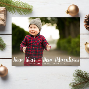 Cartão De Festividades Feliz Ano Novo Novas Aventuras Foto Personalizada