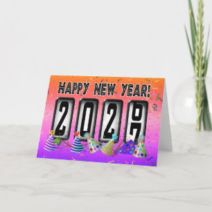 Cartão De Festividades Feliz Ano Novo Odômetro 2027