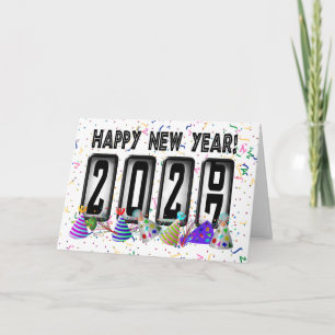 Cartão De Festividades Feliz Ano Novo Odômetro 2027