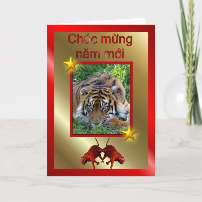 CARTÃO DE FESTIVIDADES FELIZ ANO NOVO VIETNAMESE - ESCRITO NO VIETNAMESE (Frente)