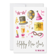 Feliz ano novo Watercolor