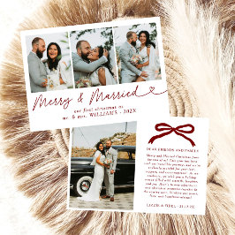 Cartão De Festividades Feliz arco e Natal recém-casado