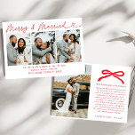 Cartão De Festividades Feliz arco e Natal recém-casado<br><div class="desc">Comemore sua primeira temporada de festas como um casal casado com a Feliz do Arco Moderno e o Cartão de Natal de Foto Recém-casado. Apresentando um design limpo e contemporâneo, este cartão destaca sua foto favorita de casamento junto com a tipografia festiva e elementos de férias. Perfeito por compartilhar sua...</div>