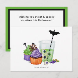 Cartão De Festividades Feliz Bebidas e Desserts De Halloween