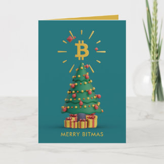 Cartão De Festividades Feliz Bitcurrency Cryptocurrency Natal