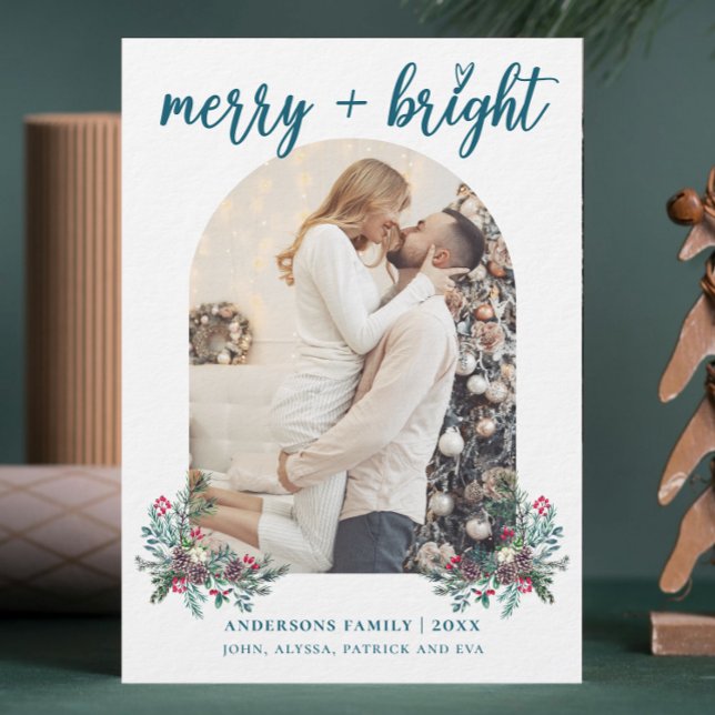 Cartão De Festividades Feliz Bright Arch, foto botânica de Natal (Criador carregado)
