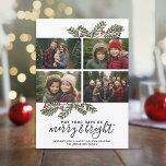 Cartão De Festividades Feliz Brilhante 4 Fotografias do pinheiro de Natal<br><div class="desc">Use quatro fotos horizontais com o assunto centrado. Faça uma saudação de Natal feliz e única com um padrão de riscas desenhadas à mão no verso. Se precisar mover alguma coisa,  clique no botão personalizar para fazer alterações. Crédito Fotográfico: Fotografia © Storytree Studios,  Stanford,  CA</div>