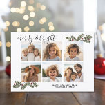 Cartão De Festividades Feliz Brilhante 6 fotos Fotografias do pinheiro de<br><div class="desc">Use seis fotos quadradas com o assunto centrado. Faça uma saudação de Natal feliz e única com um padrão de riscas desenhadas à mão no verso. Se precisar mover alguma coisa,  clique no botão personalizar para fazer alterações.</div>
