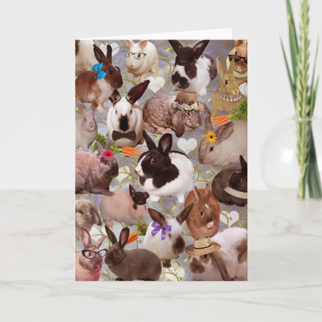 Cartão De Festividades Feliz Bunnies (Frente)
