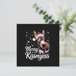 Cartão De Festividades Feliz Burro Kissmyass Sarcástico Natal Camisa Dive