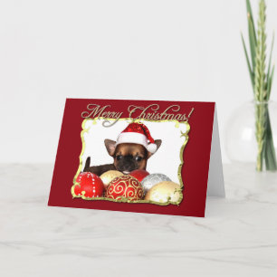 Cartão De Festividades Feliz cachorrinho de Natal