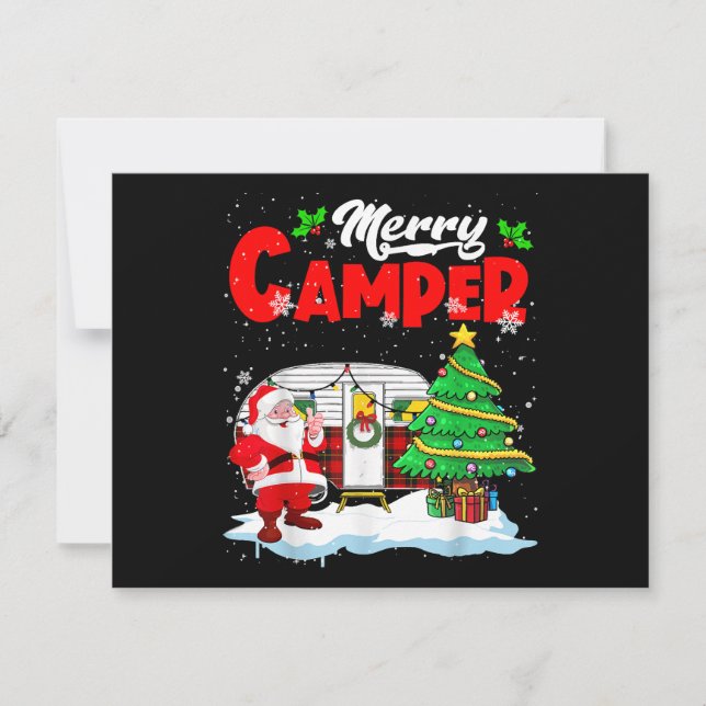 Cartão De Festividades Feliz Camper Papais noeis de Natal Acampamento Cam (Frente)
