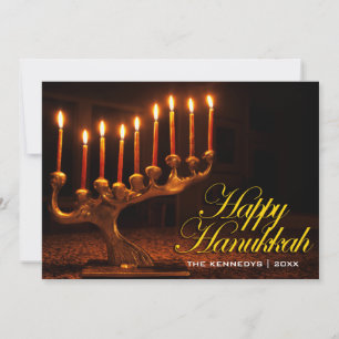 Cartão De Festividades Feliz Chanucá - Iluminada Nine Candle Menorah