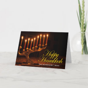 Cartão De Festividades Feliz Chanucá - Iluminada Nine Candle Menorah