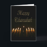 Cartão De Festividades Feliz Chanukah Hanukkah Menorah acende velas<br><div class="desc">Feliz Chanukah Hanukkah Lamp Menorah Candelabrum com Nove Ramificações Lit Velas Festa Judaica de Comemoração das Luzes,  Texto,  Com Amor A Família Kaplan,  você pode mudar o nome</div>