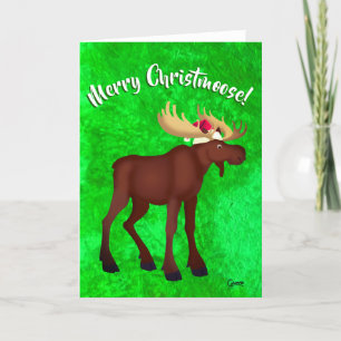 Cartão De Festividades Feliz Christmoose - Placa de 7" x 5"