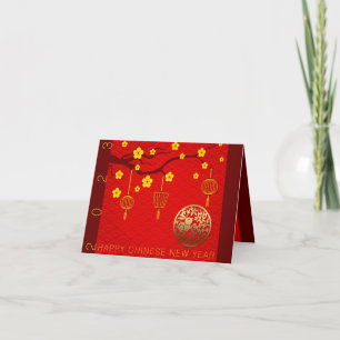 Cartão De Festividades Feliz Coelho Chinês Ano Novo 2023 Blossoms HGC