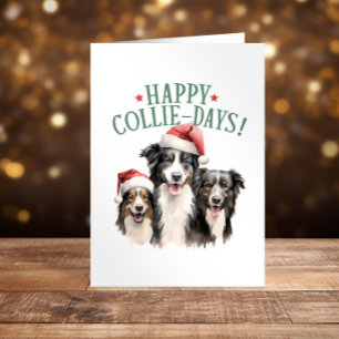 Cartão De Festividades Feliz Collie-Days Collies cachorro Natal engraçado