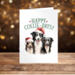 Cartão De Festividades Feliz Collie-Days Collies Coca-Colas Engraçado Nat<br><div class="desc">Para personalização mais avançada deste design,  basta selecionar o botão "Editar usando a Ferramenta Design" acima!</div>