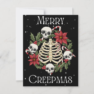 Cartão De Festividades Feliz Creepmas Wreath