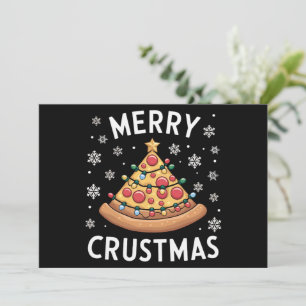 Cartão De Festividades Feliz Crustmas Pizza Árvore de Natal Presentes de 