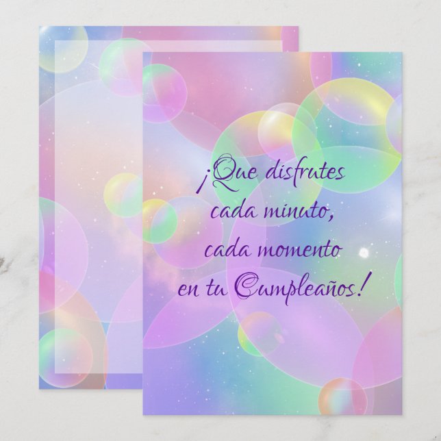 Cartão De Festividades Feliz Cumpleaños! (Frente/Verso)